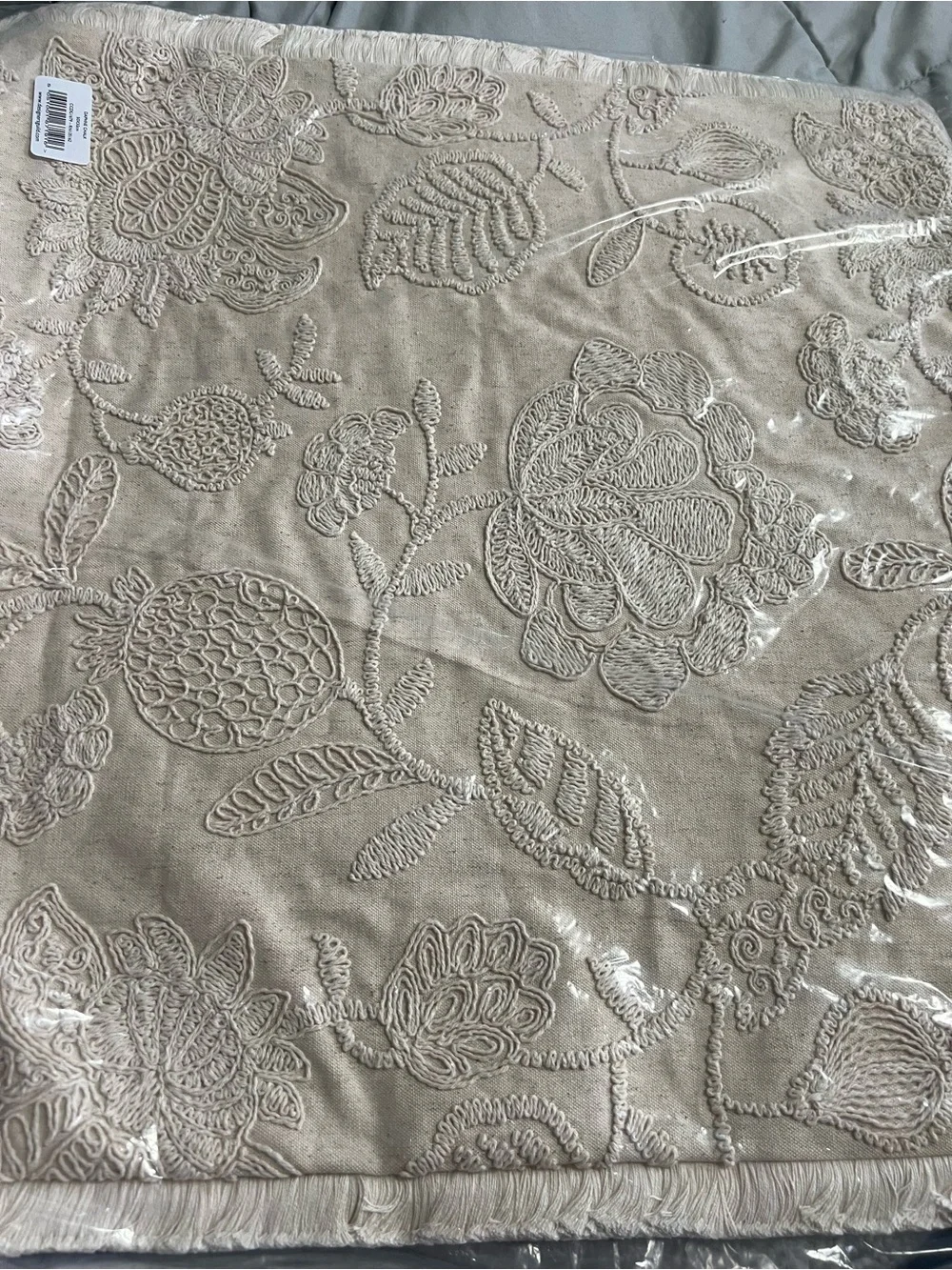 Beige pillow case 20”x21”